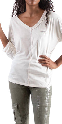 Gigi Moda - Piamo Two Tone V-neck Knit Top