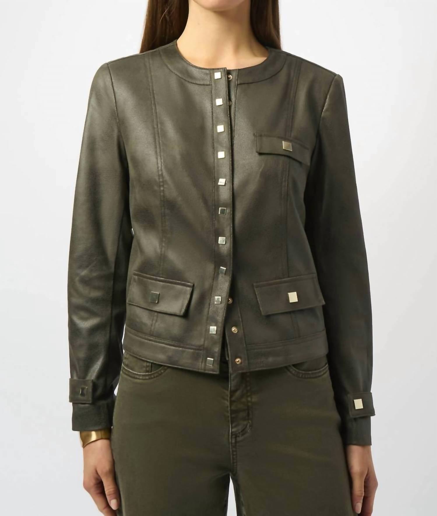 Joseph Ribkoff - Foiled Faux Suede Jacket