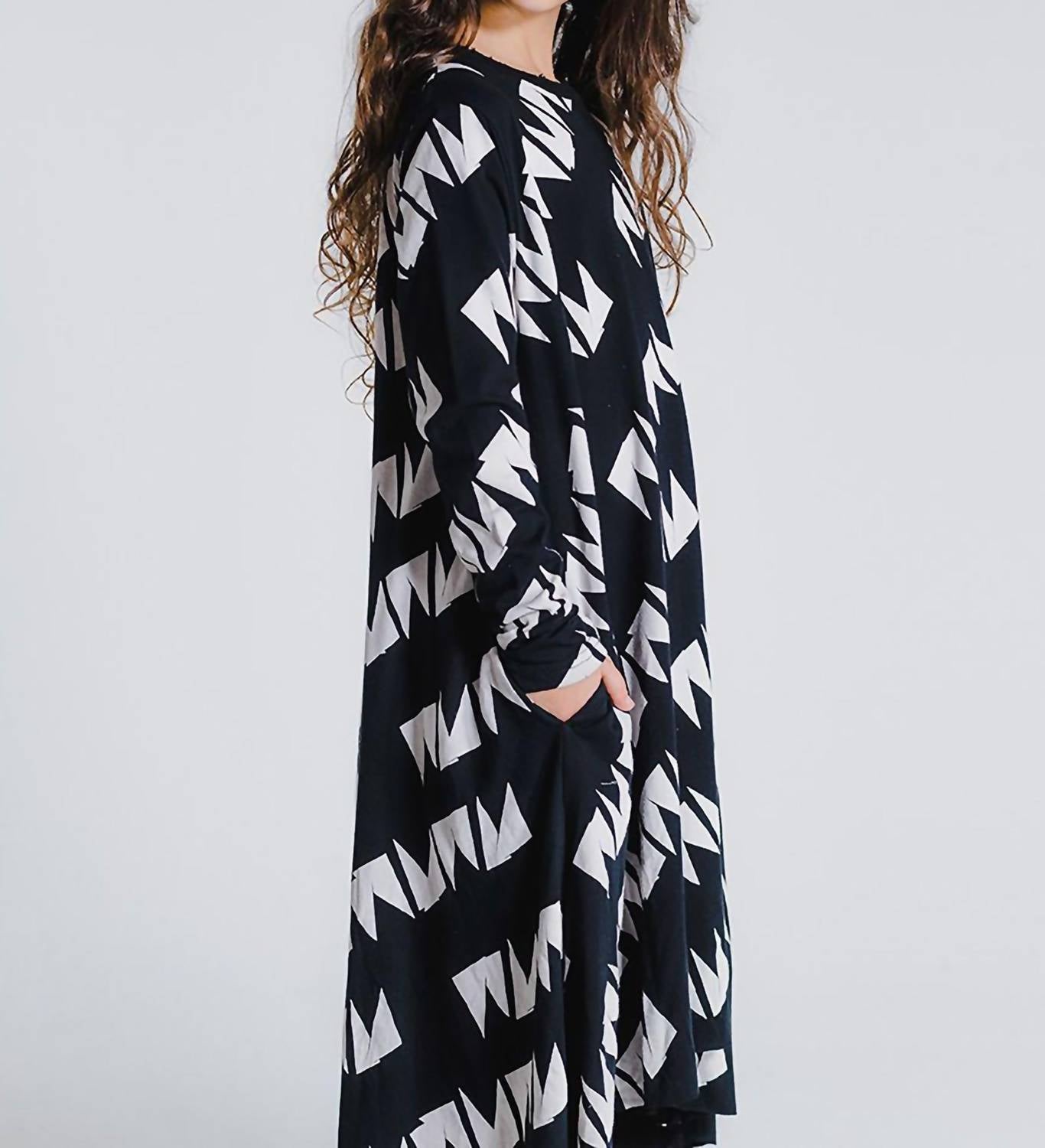 Girls High Low Patterned Dress