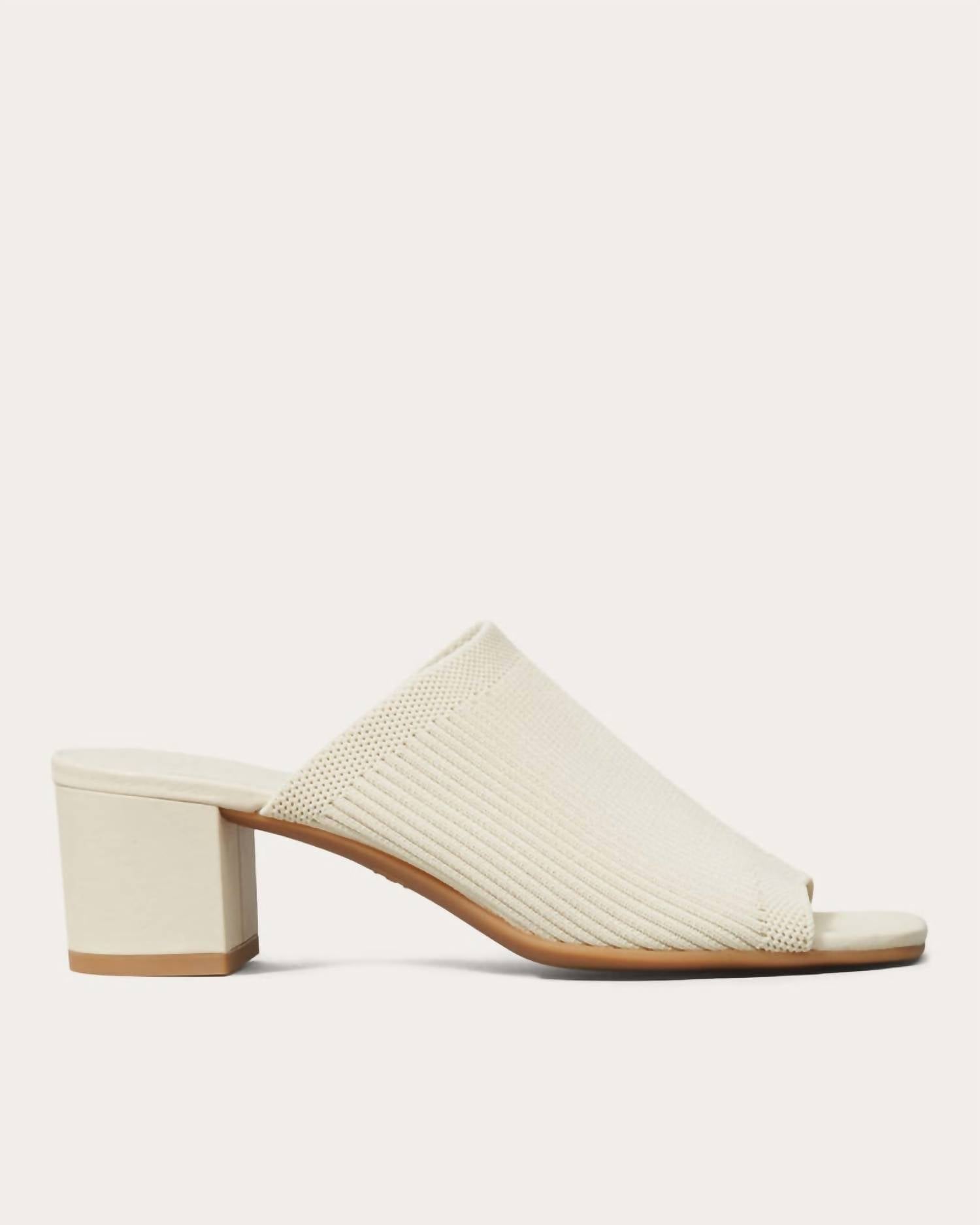 Everlane Women's Glove Reknit Mule Shoes in bone - women's shoe - detail view