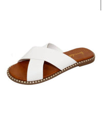 Bonnibel Women's Jolene Criss Cross Sandals in white - women's sandal