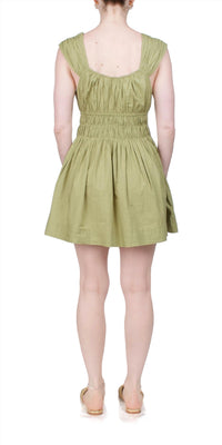 CIAO LUCIA Abella Cotton Mini Dress in khaki - women's dress - alternate view
