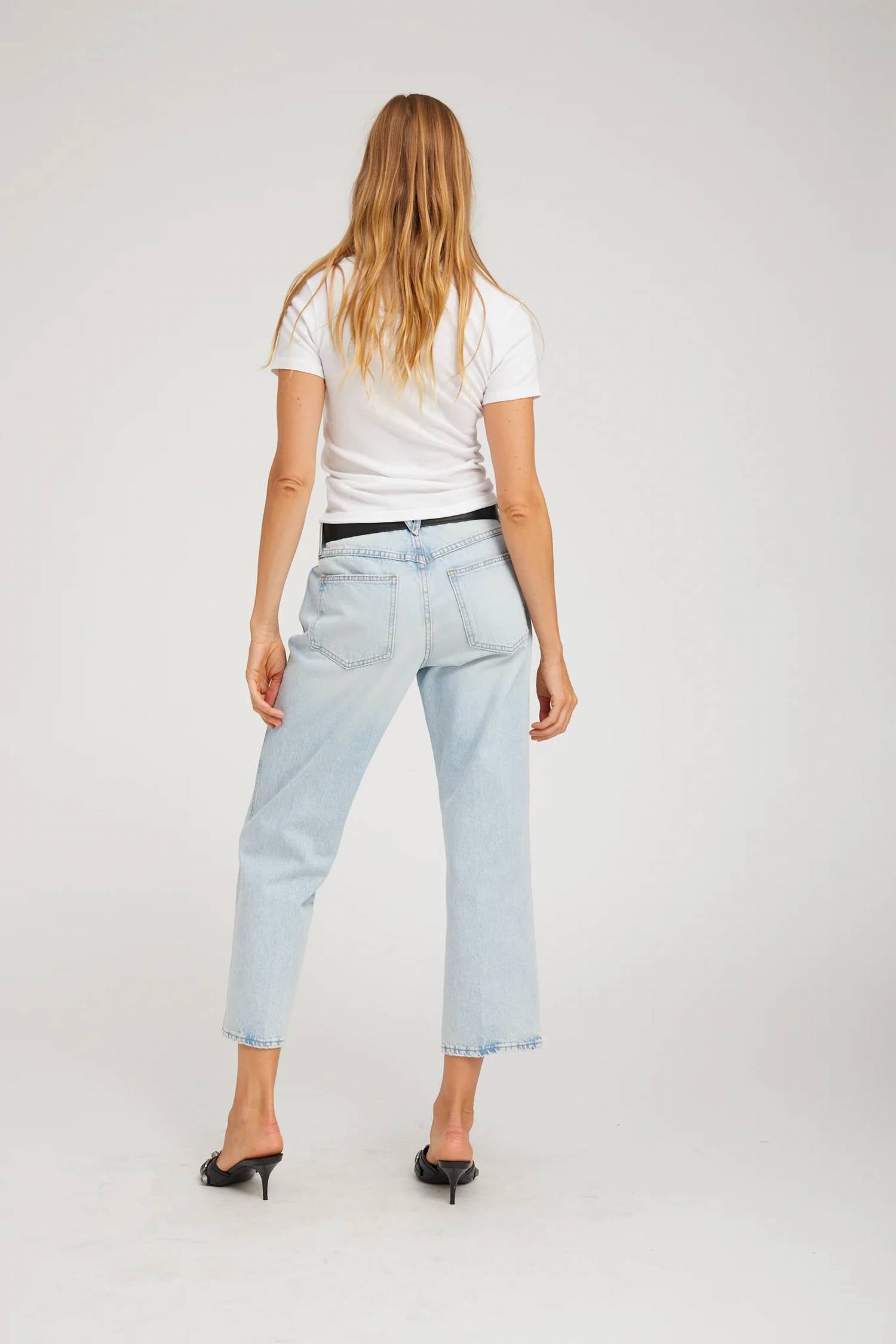 Sprwmn - Farrah Cropped Slim Boyfriend Jeans