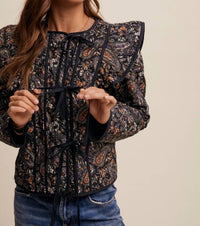 Listicle - Paisley Print Quilted Jacket