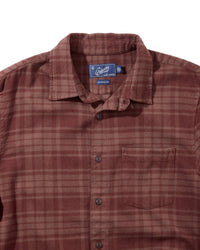 Grayers Men's Jaspe Midweight Flannel Shirt in root beer - men's long sleeve top - detail view