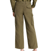 NILI LOTAN Yannic Cargo Pant in olive green - women's pants - alternate view