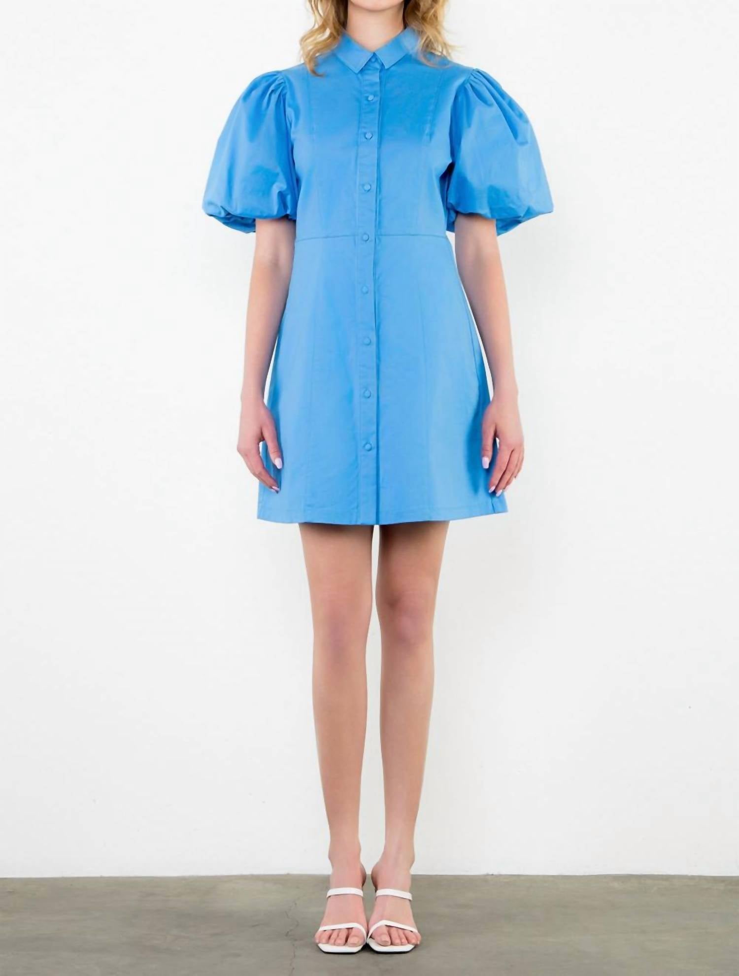 Thml - Puff Sleeve Button Up Dress