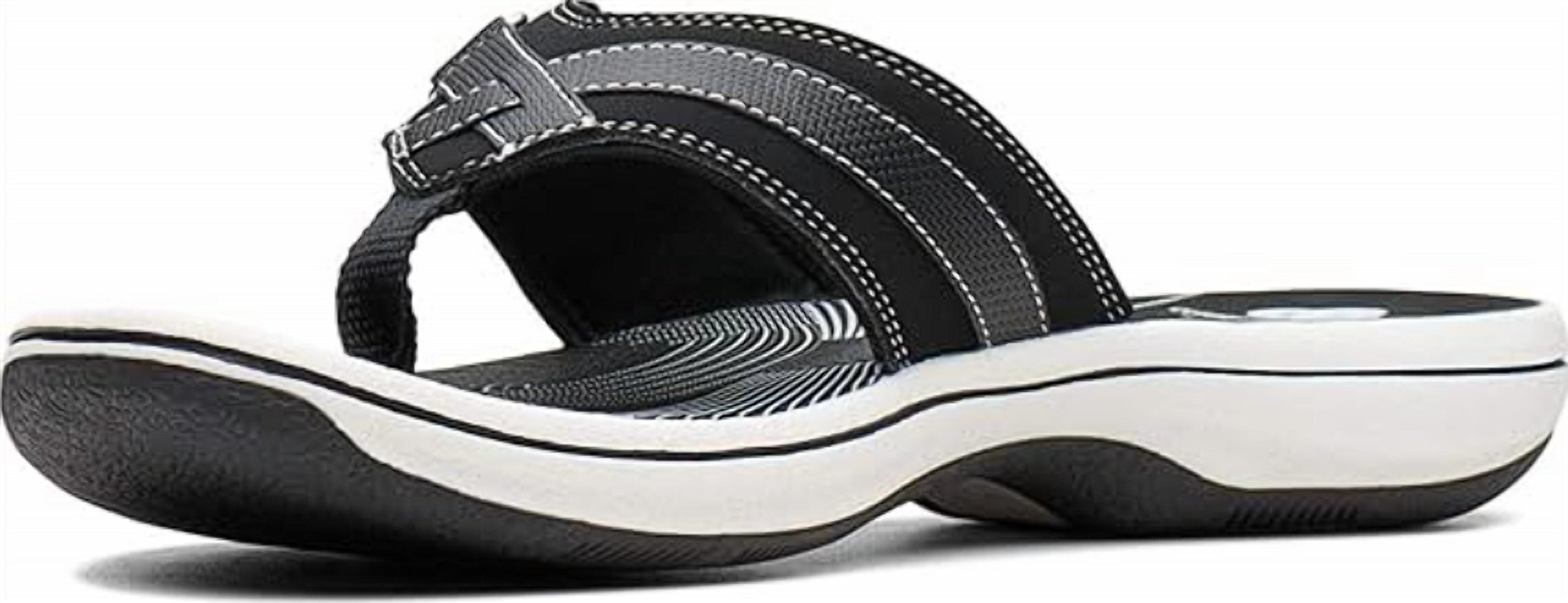 Clarks Women's Breeze Sea Slipper in black synthetic - women's shoe