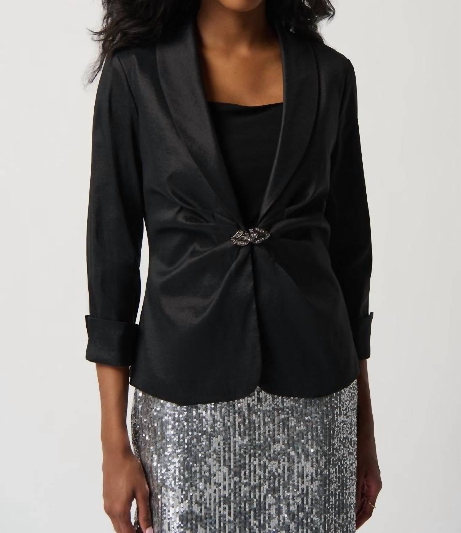 Joseph Ribkoff - Taffeta Fitted Blazer w/ Shawl Collar