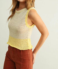 Miou Muse - Color Blocked Sleeveless Knitted Top