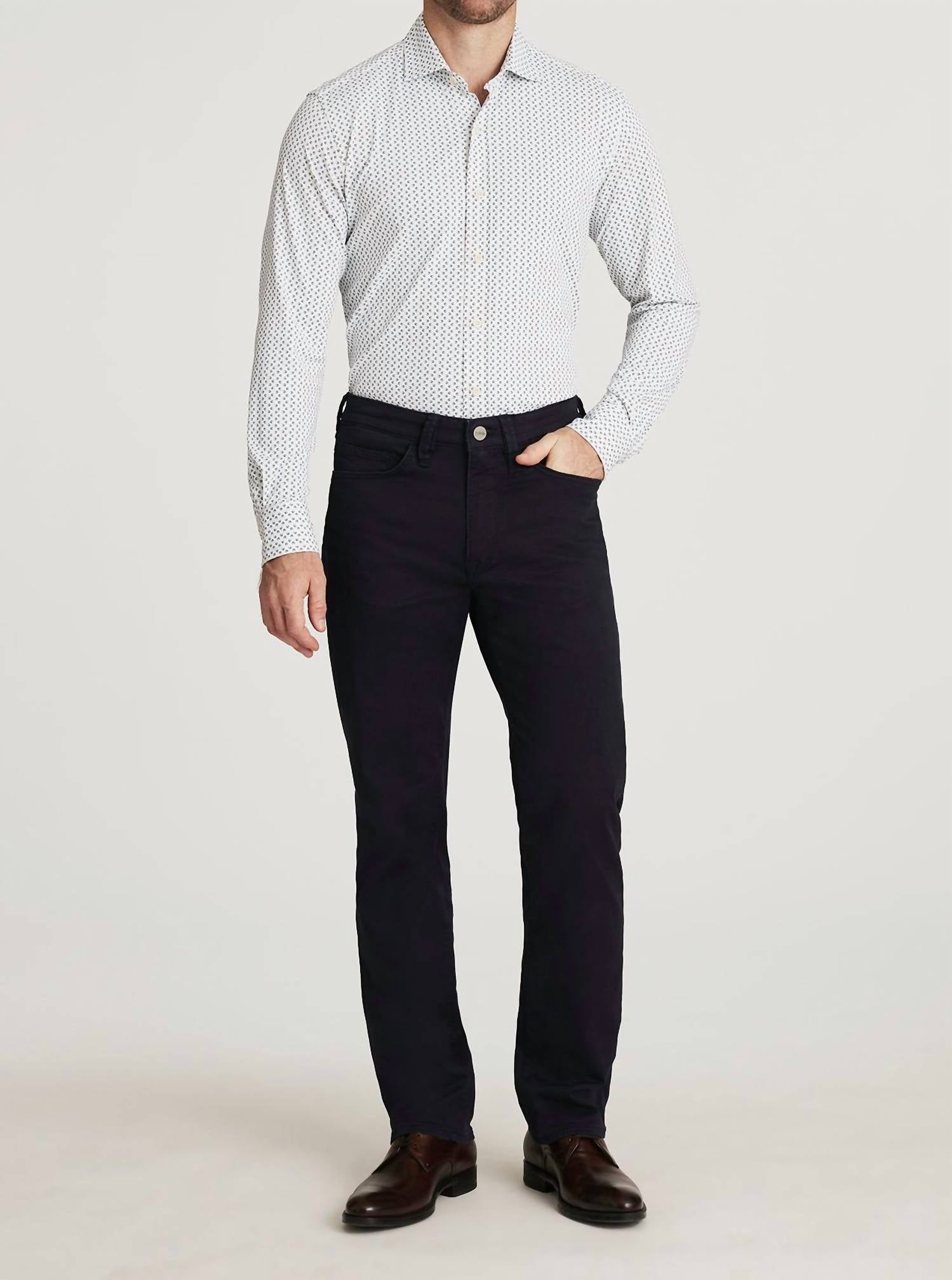 34 Heritage Charisma Relaxed Straight Pants in navy twill 1 - men's pants - alternate view