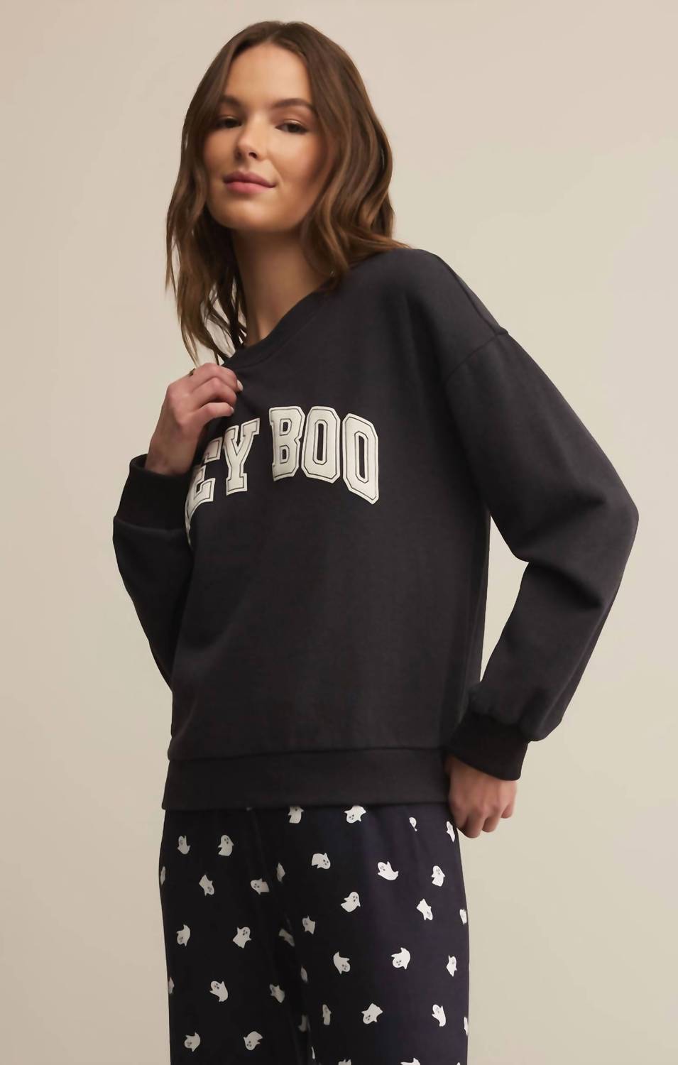 Z Supply - Classic Hey Boo Crew Sweatshirt