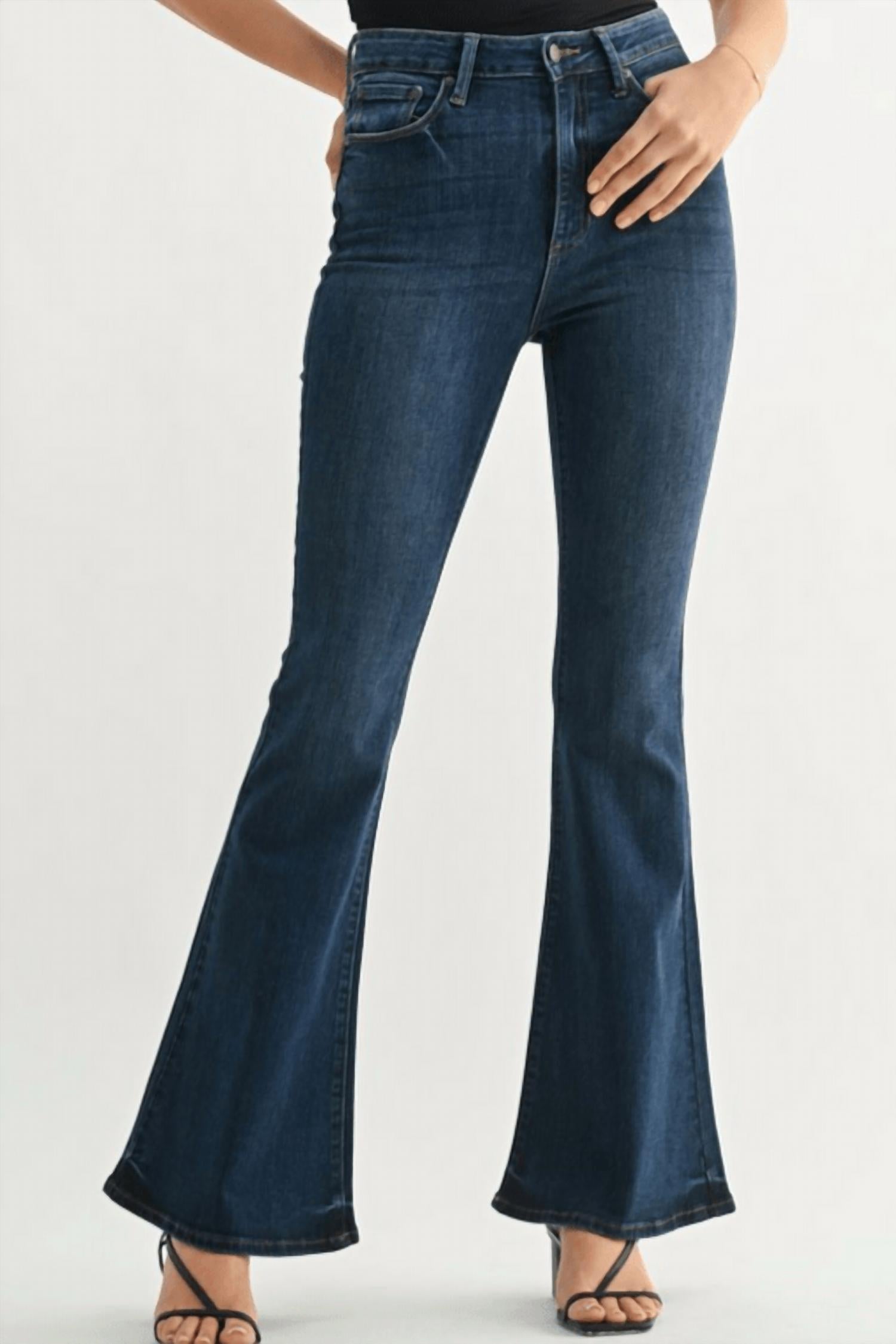 Just Black Denim - High Rise Clean Bell Bottom Jean