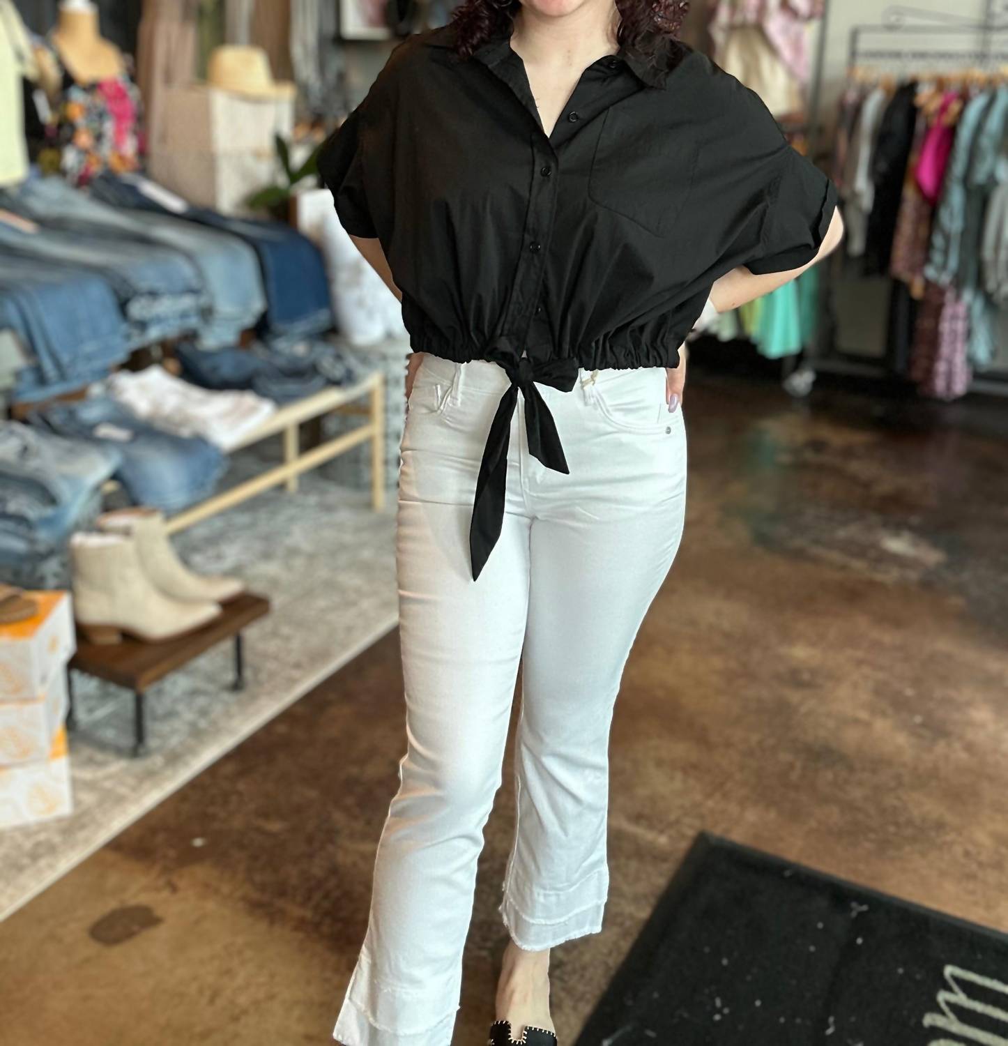 Democracy - Slimming Kick Flare Jeans With Double Layer Fray Hem