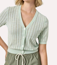 Lilla P - Open Stitch V Neck Cardigan