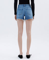 Vervet By Flying Monkey - Rebecca Raw Hem Denim Shorts