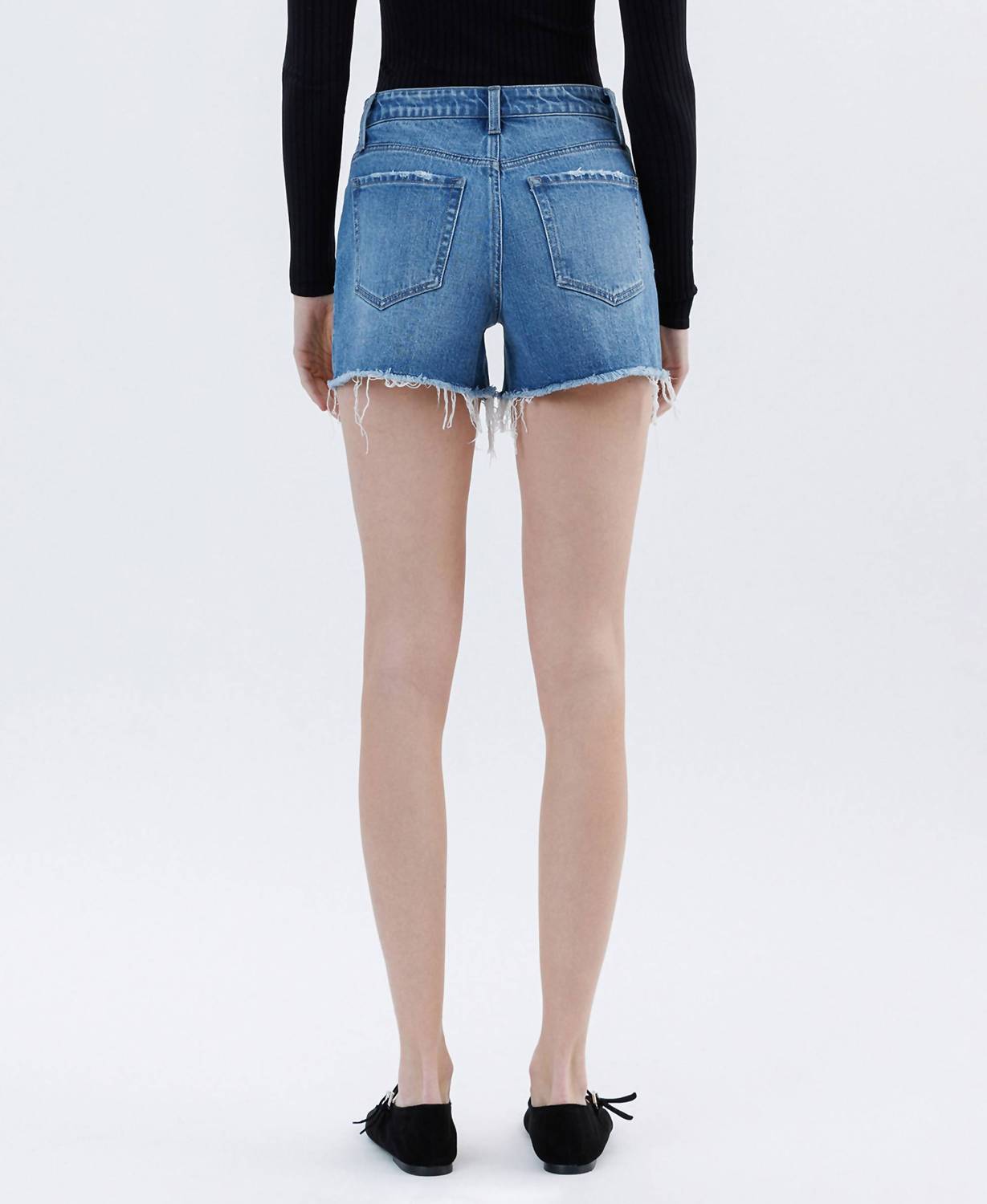 Vervet By Flying Monkey - Rebecca Raw Hem Denim Shorts