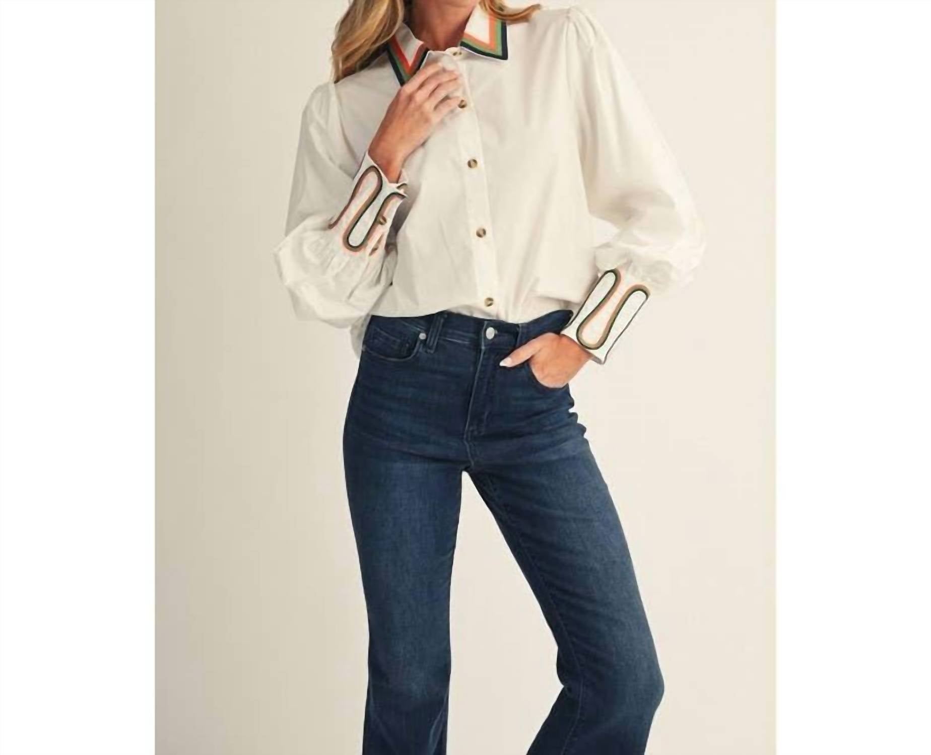 Style Usa - Embroidery Accent Shirt
