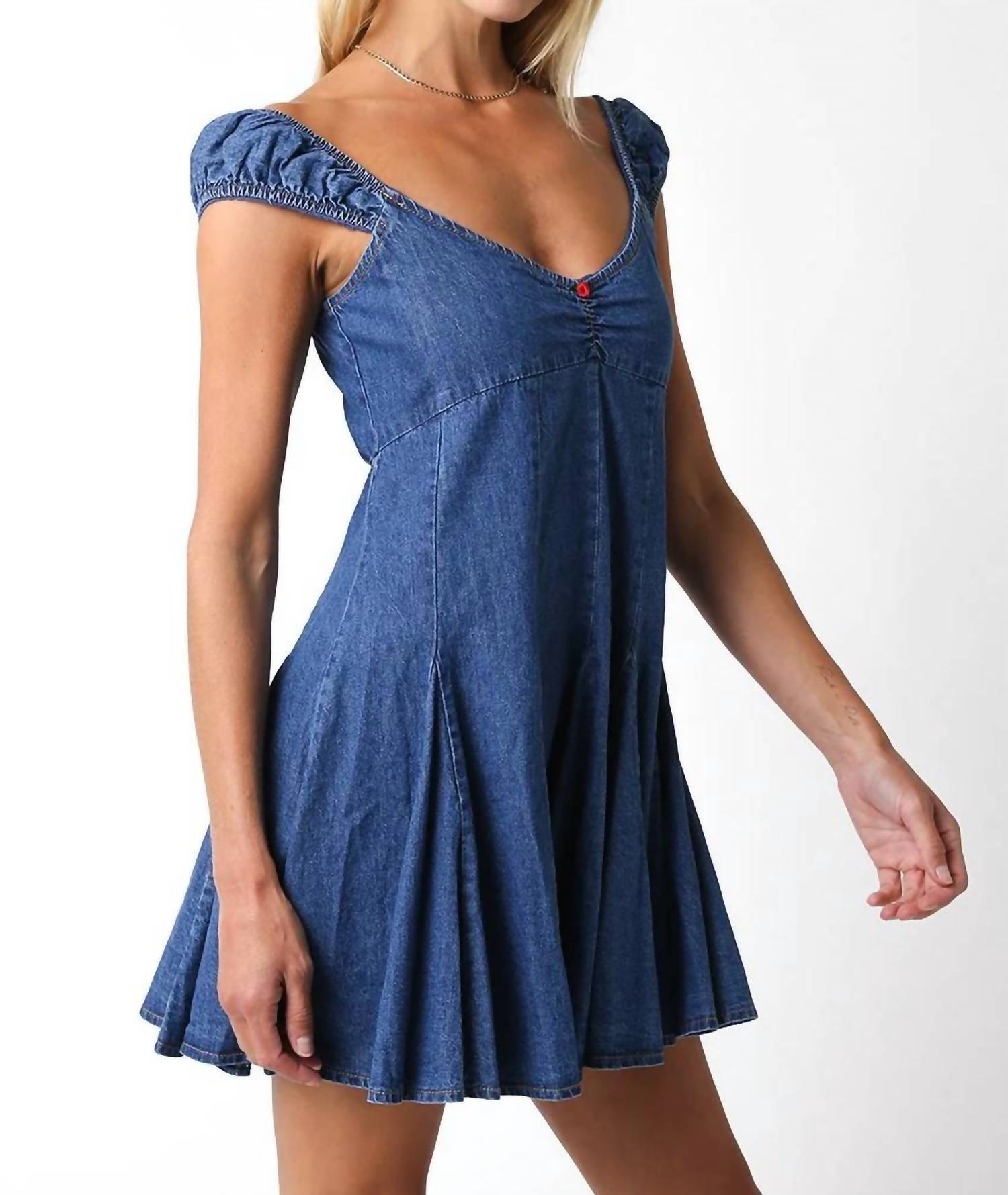 Olivaceous - Milkmaid Empire Mini Dress
