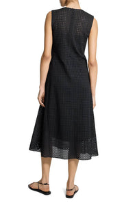 Theory - Eyelet Fit & Flare Midi Dress