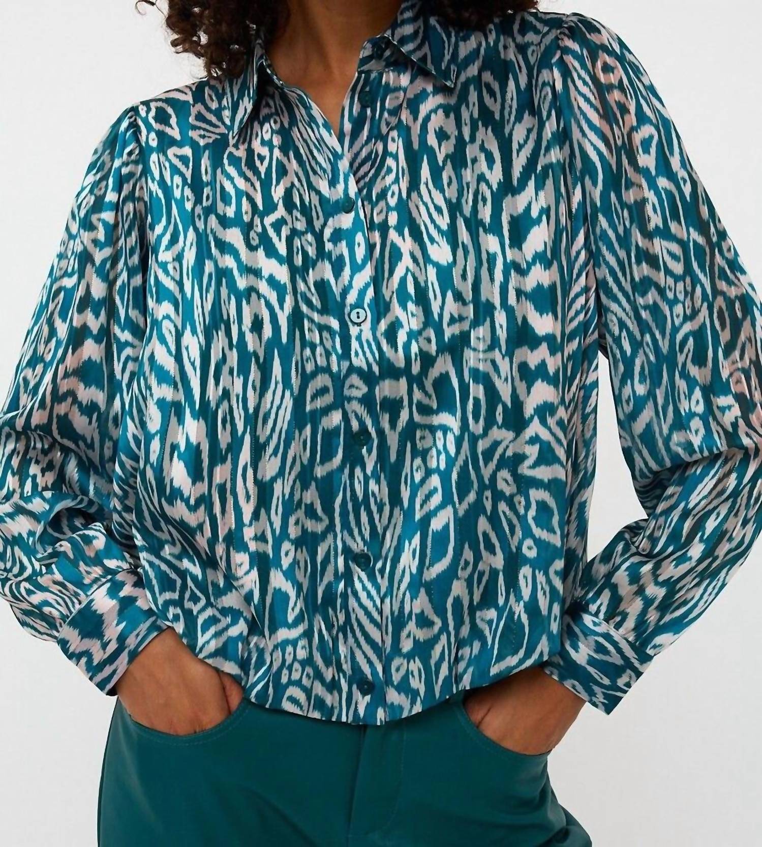 Esqualo - Crystal Glow Puffed Blouse