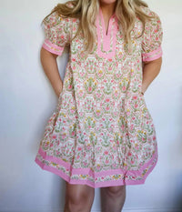 &Merci - Rebecca Floral Drop Waist Mini Dress