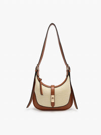 Jen & Co. - Women's Ariana Straw And Vegan Leather Shoulder Bag