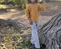 VIGNETTE Kid's Gracie Sweater in mustard - kids' sweater - detail view
