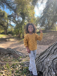 VIGNETTE Kid's Gracie Sweater in mustard - kids' sweater - alternate view