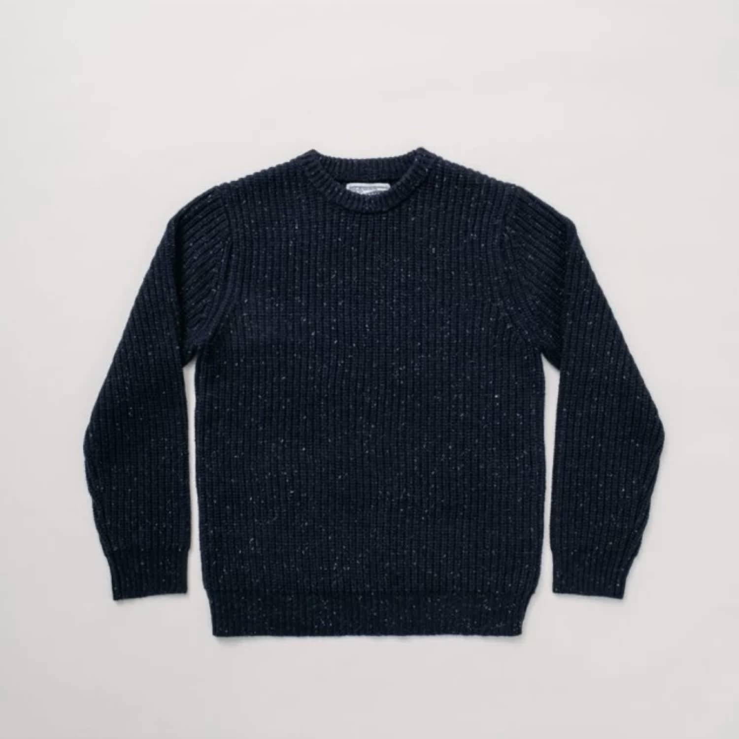 Schott N.Y.C. Men Donegal Crewneck Sweater in navy - men's sweater