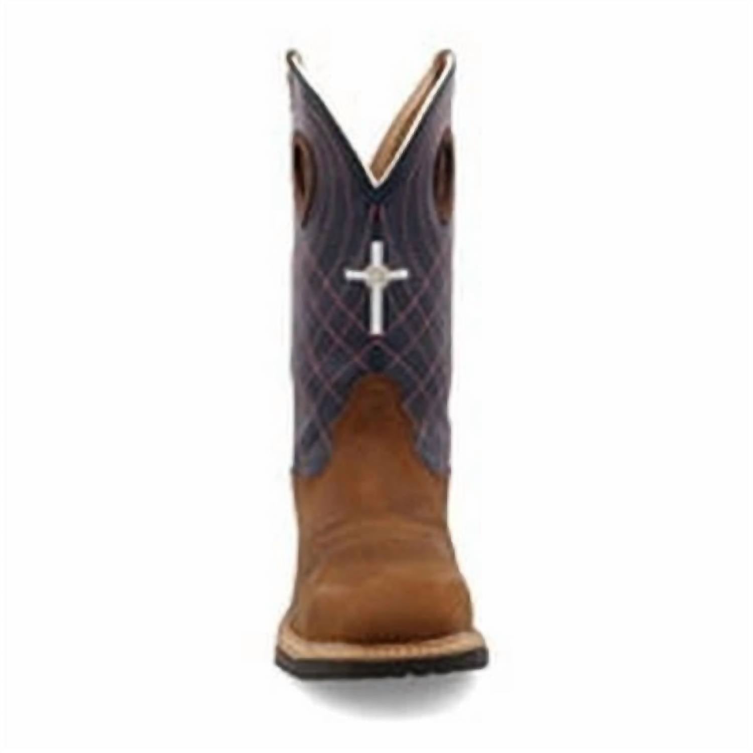 TWISTED X Women's Western Work Boot in brown navy - women's shoe - view 5