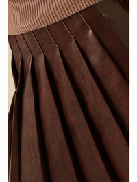 Promesa - Faux Leather Pleated Mini Skirt