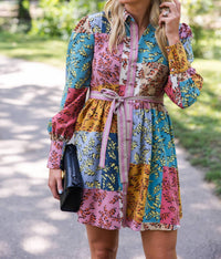 Modafleur - The Jules Patchwork Floral Shirt Dress