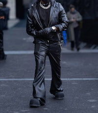 knotWTR Unisex I’m Worth A Lot Leather Jacket With Hood in black - women's jacket - view 7