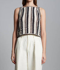 Eleven Six - Crochet Vertical Stripe Tank Top