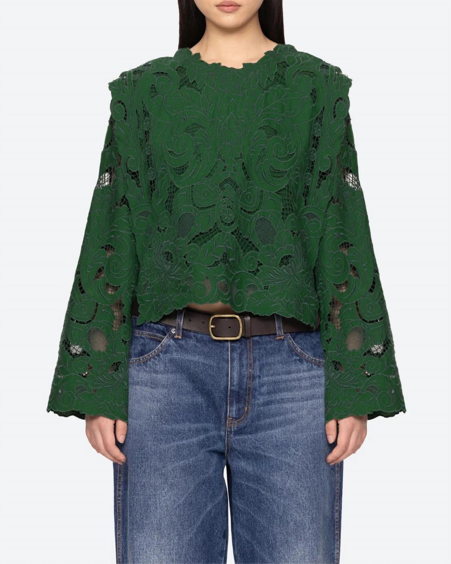 SEA Ceci Top in green - women's blouse