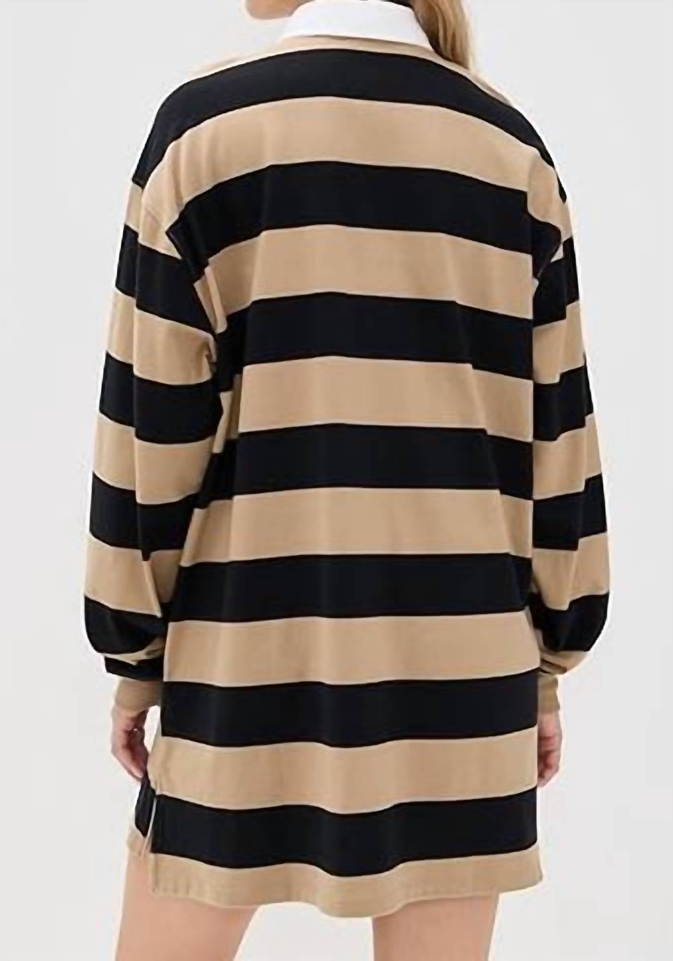 Good American - Jersey Polo Stripe Mini Dress