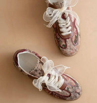 Better With Bubbli Women's Dalia Tapestry Sneaker in brown - women's sneaker - detail view