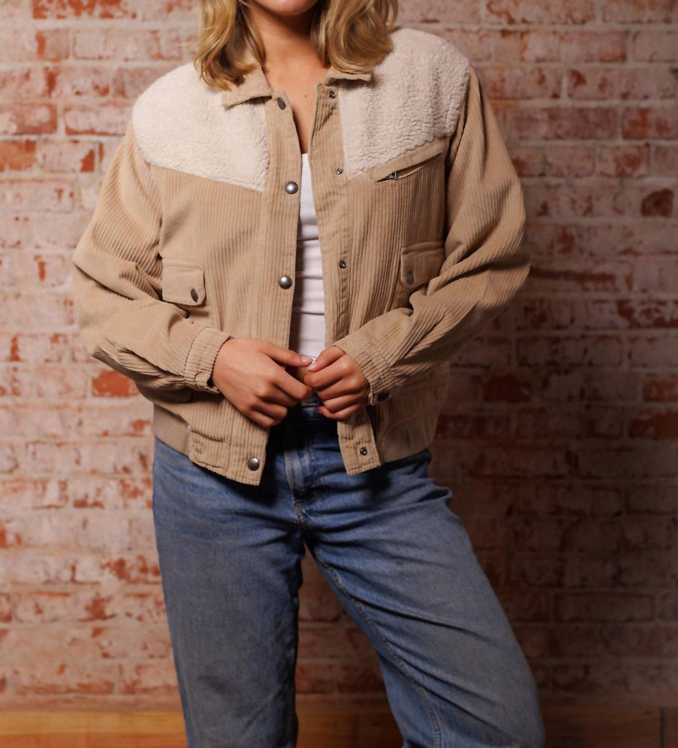 Iron & Resin Bronn Sherpa Lined Jacket in beige - women's jacket