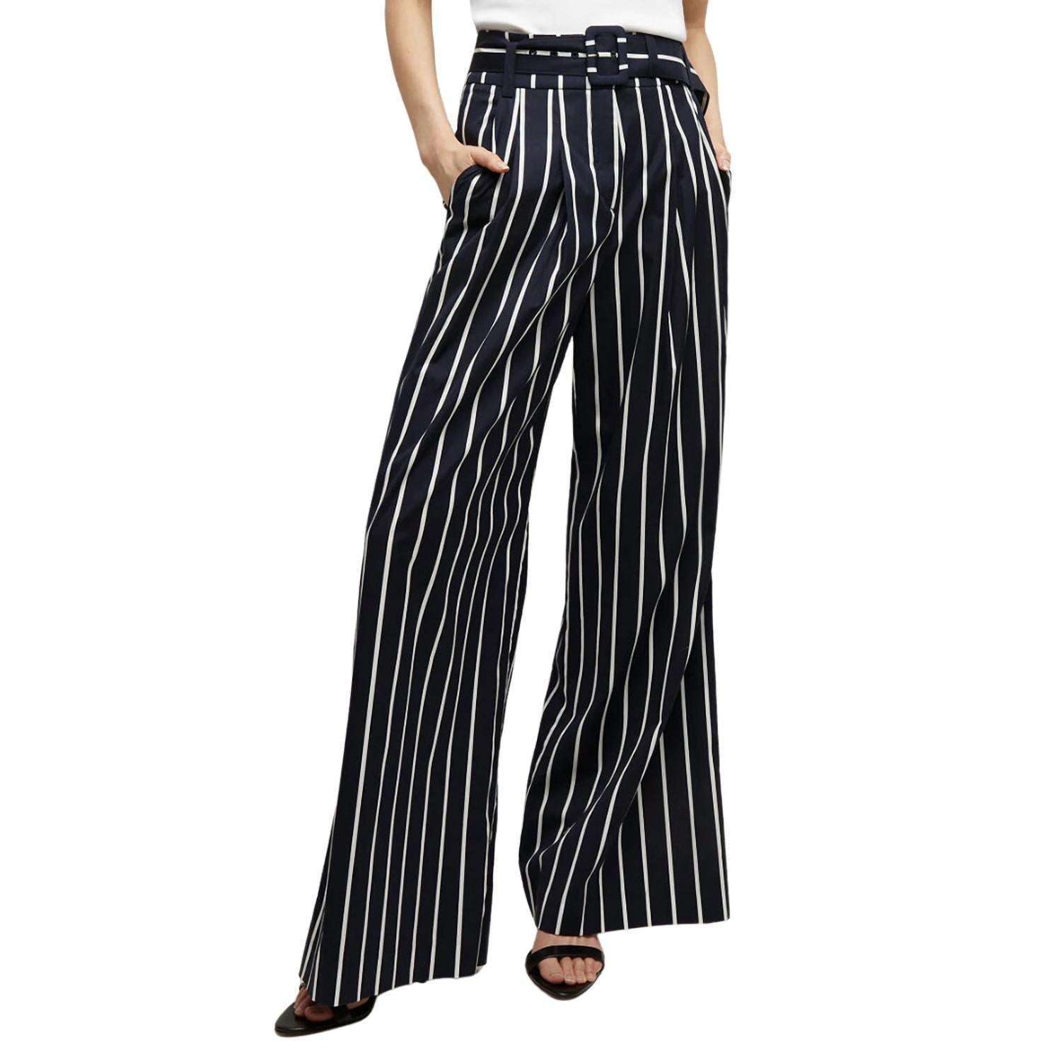Veronica Beard - Women's Maliyah Striped Wide Leg Pant