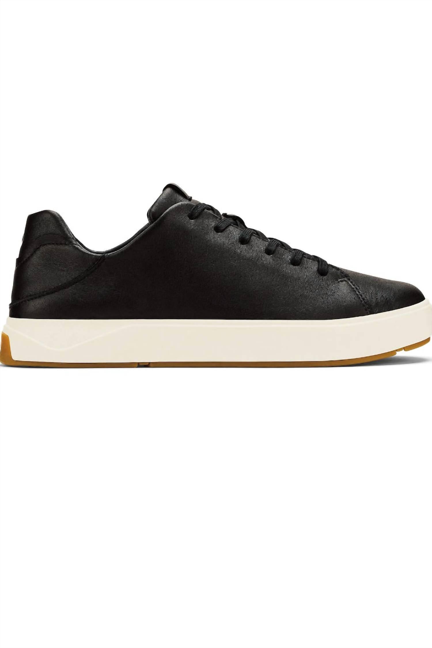 OluKai Men's Lae‘ahi Lī ‘ili Leather Sneaker in black black - men's sneaker