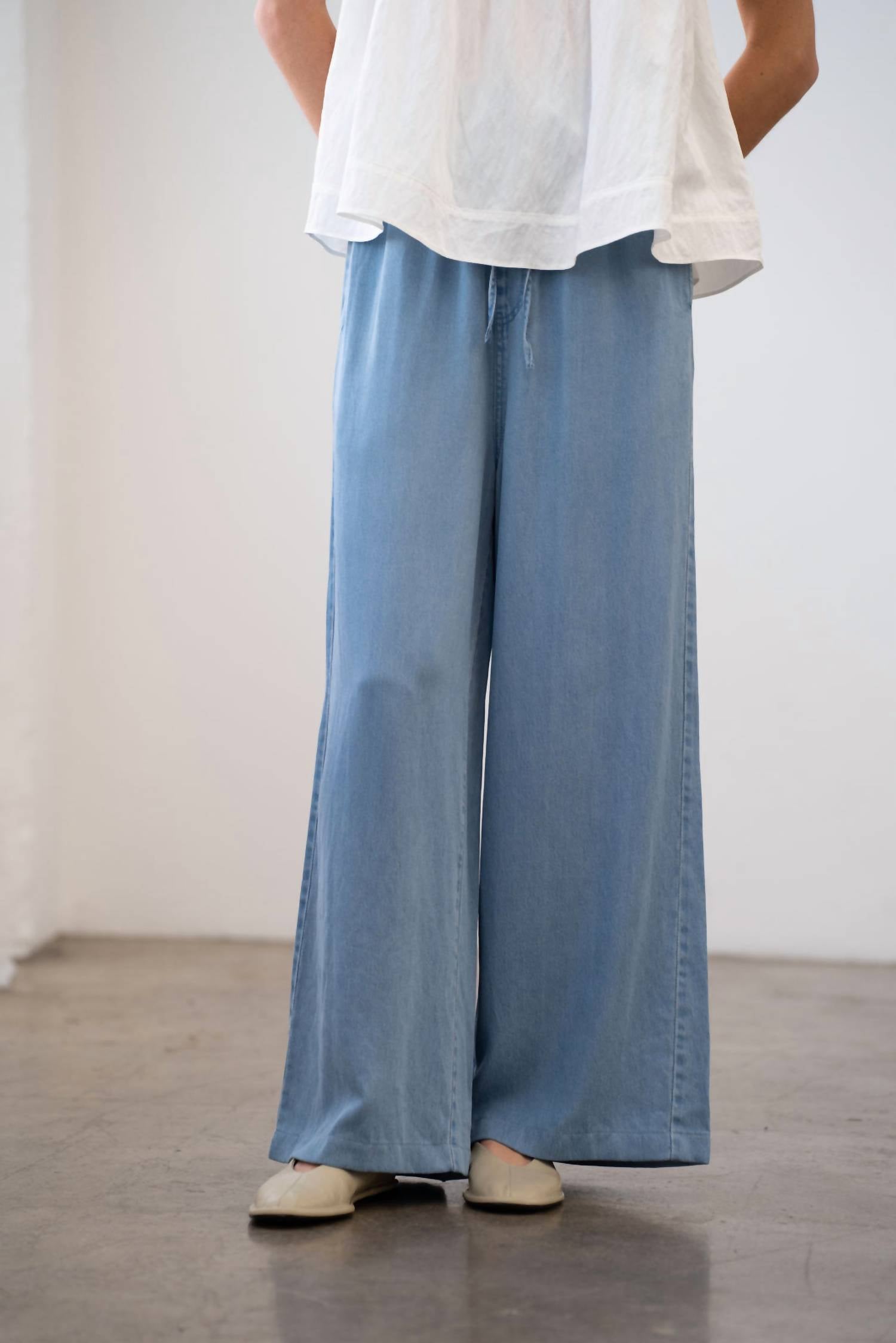 Elle Grey - Elastic Waist Wide Leg Pants