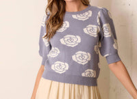 Polagram - Floral Print Knit Top
