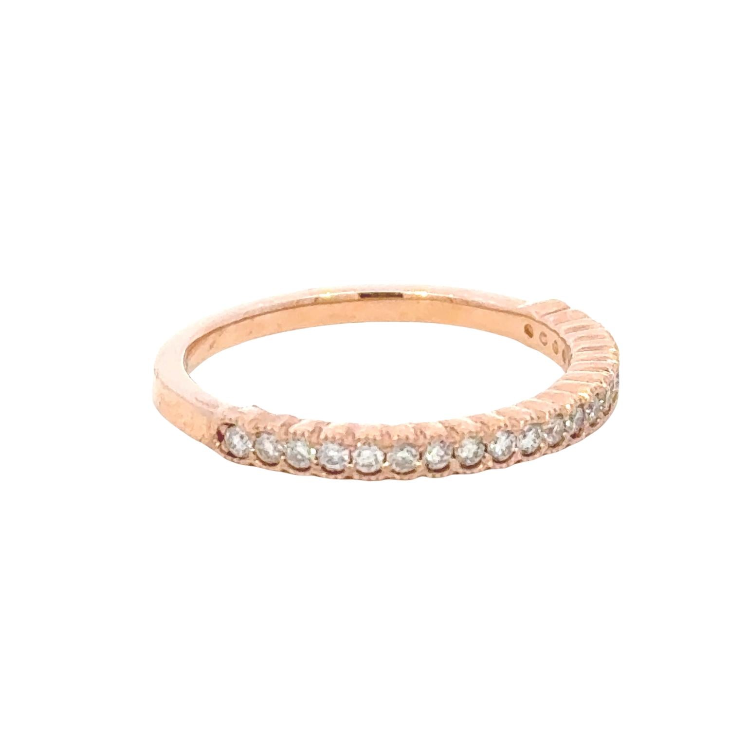 Aamiaa - 0.25 Carat Natural Diamond Half Eternity Band Ring - Size 6.5