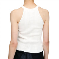 Moussy Women's Braid Delta Tank Top in off white - women's tank top - detail view
