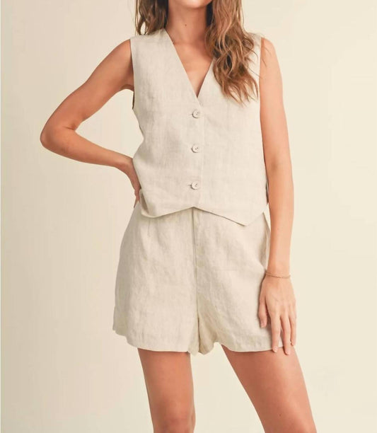 Miou Muse - Linen Tuxedo Vest
