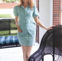 Fate Disco Cowgirl Denim Dress in blue - women's dress
