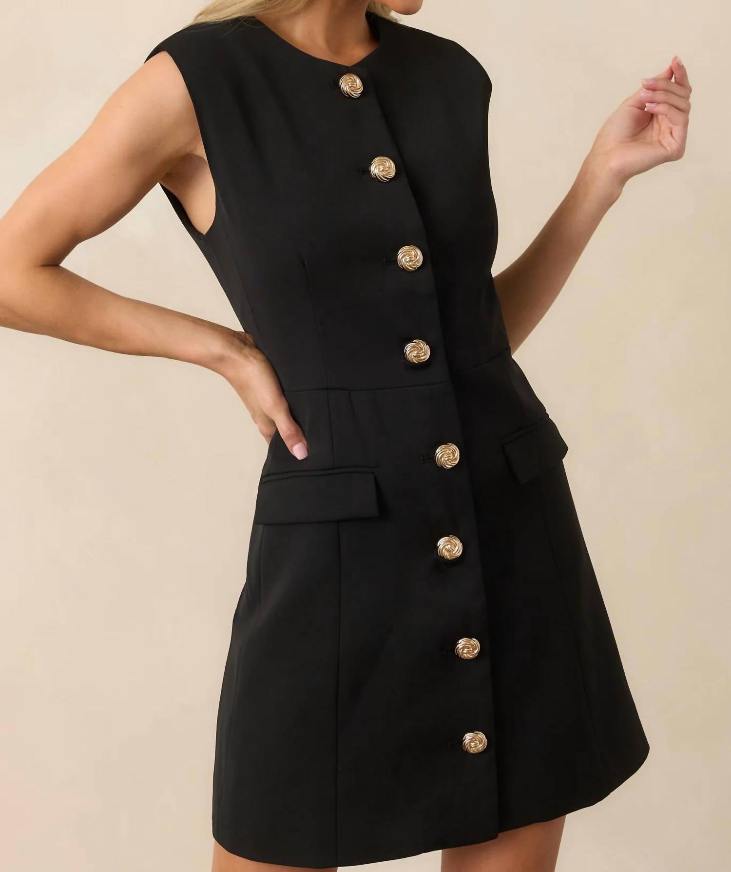 Entro - Sleeveless Tailored Mini Dress