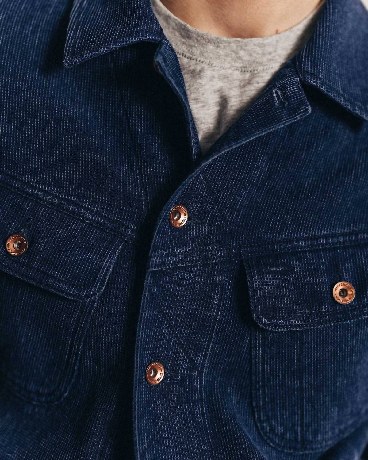 Taylor Stitch Long Haul Jacket in rinsed indigo waffle - men's jacket - alternate view