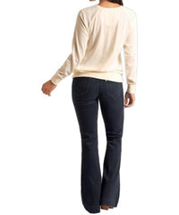 Panhandle Embroidered Bootstitch Sweatshirt in cream - women's top - alternate view